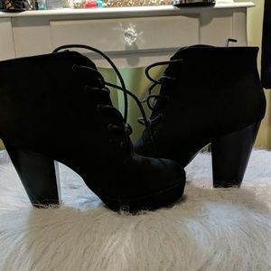 Chunky heeled booties